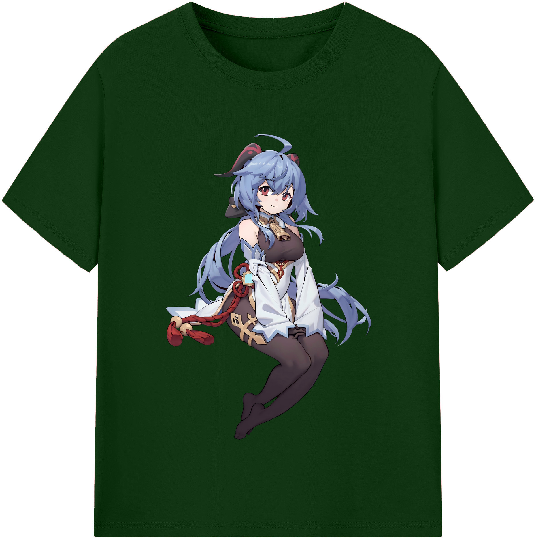 げんし神 甘雨 かんう genshin Ganyu 綿100％半袖Tシャツ（フロントプリント）